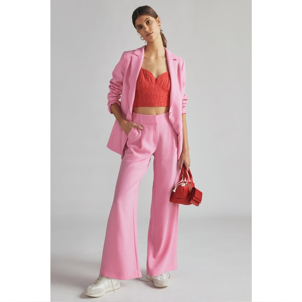 Anthropologie Exquise Carnation Flared Trousers - Picture 2 of 14